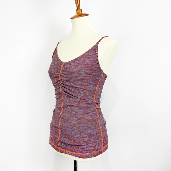 Lululemon Open Your Heart Pink Purple Black Space Dye Tank Top Bra Size 4 - Picture 1 of 10